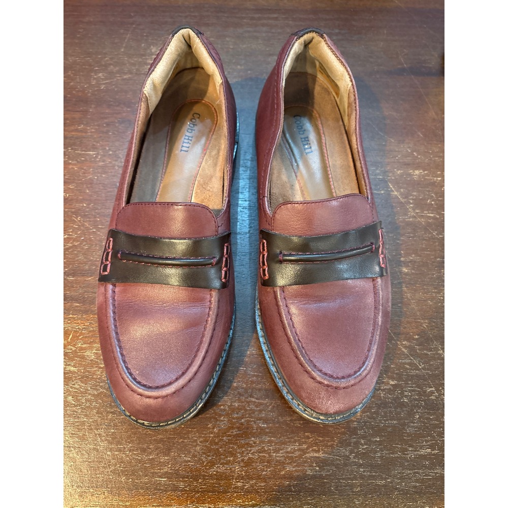 Cobb Hill Womens Burgundy Leather Penny Loafers CI9521 Size‎ 9 M